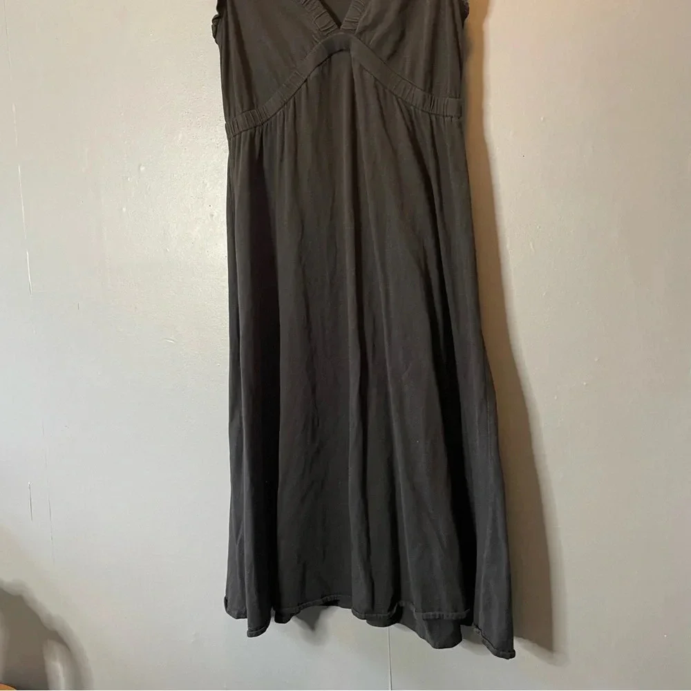 J.Crew black sleeveless ruffle trim vneck dress women’s size small